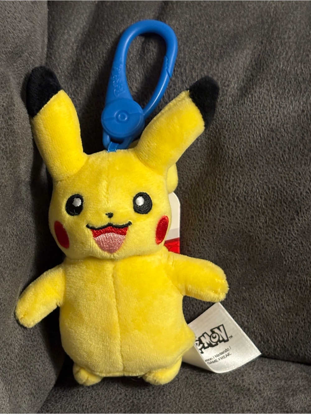 Pokemon Pikachu Plush Clip-On with Blue Carabiner